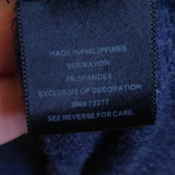 Simply Vera Vera Wang Navy Sweater L Tie Sleeve Pullover Top - Picture 4 of 9